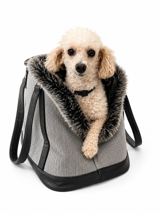 Modern Lux Other - Modern Luxe Collection Fur Lined Pet Carrier Bag with Handles and Mesh Zip-to